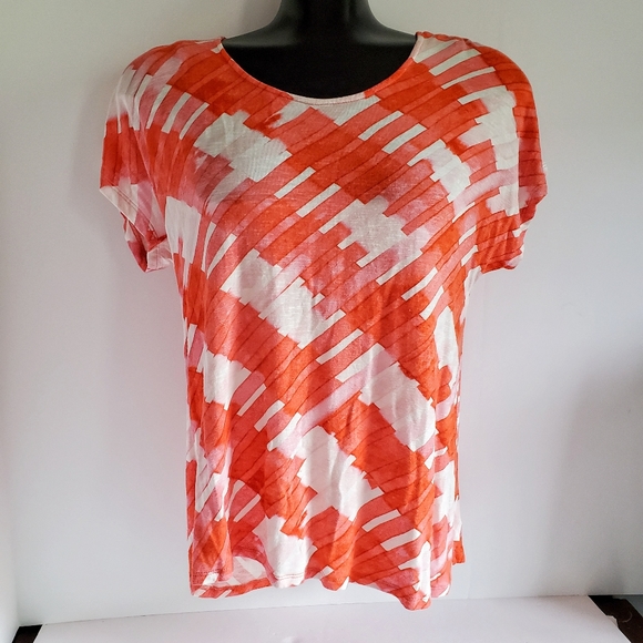 ANTHROPOLOGIE One September Orange Geo Top S - Picture 5 of 7